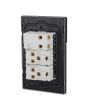 Placa con apagador sencillo y 2 contactos negro mate Línea Cantabria Flat 18038 Adir