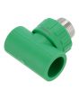 Tee rosca central Macho ø 25 x 3/4" para tubo PP- R 7141 Maxflu
