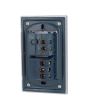 Placa con 1 apagador sencillo y 1 contacto aterrizado Tiffany Cristal 9789 Adir