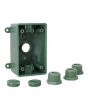 Caja rectangular no metálica verde 3 orificios roscados 1/2" o 3/4" CAPR719V ARGOS