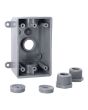 Caja rectangular no metálica gris 3 orificios roscados 1/2" o 3/4" CAPR719G ARGOS