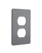 Tapa no metálica pesada rectangular para 1 toma doble gris TPRD013G ARGOS