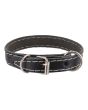 Collar de cuero negro para perro Talla XS 28 cm x 1.7 cm