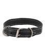 Collar de cuero negro para perro talla M 40 cm x 2 cm