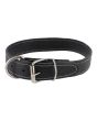 Collar de cuero negro para perro talla XL 62 cm x 3 cm