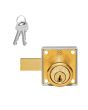 Cerradura cuadrada de cajón latón brillante 36 mm 6494 Dexter