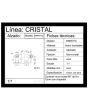 Conector para barandal o cristal fijo 90° con chapetón satín BRK671C Bruken