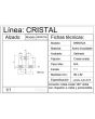 Conector doble con chapetón vidrio-vidrio 180° BRK 672 A Bruken