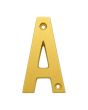 Letra "A" decorativa 83 mm de aluminio dorado