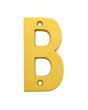 Letra "B" decorativa 83 mm de aluminio dorado