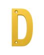 Letra "D" decorativa 83 mm de aluminio dorado