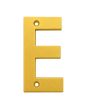 Letra "E" decorativa 83 mm de aluminio dorado