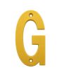 Letra "G" decorativa 83 mm de aluminio dorado