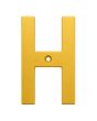 Letra "H" decorativa 83 mm de aluminio dorado