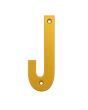 Letra "J" decorativa 83 mm de aluminio dorado
