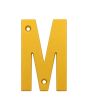Letra "M" o decorativa 83 mm de aluminio dorado