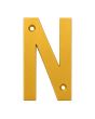 Letra "N" decorativa 83 mm de aluminio dorado