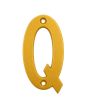 Letra "Q" decorativa 83 mm de aluminio dorado