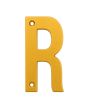 Letra "R" decorativa 83 mm de aluminio dorado