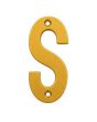 Letra "S" decorativa 83 mm de aluminio dorado