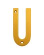 Letra "U" decorativa 83 mm de aluminio dorado