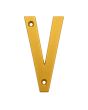 Letra "V" decorativa 83 mm de aluminio dorado