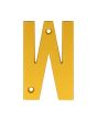 Letra "W" decorativa 83 mm de aluminio dorado
