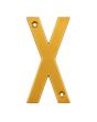 Letra "X" decorativa 83 mm de aluminio dorado