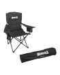 Silla plegable de campismo con portavaso negra MCS001 Mendoza