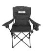 Silla plegable de campismo con portavaso negra MCS001 Mendoza