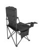 Silla plegable de campismo con portavaso negra MCS001 Mendoza