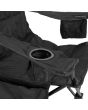 Silla plegable de campismo con portavaso negra MCS001 Mendoza
