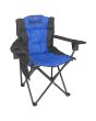 Silla plegable de campismo con portavasos azul / negro MCS002 Mendoza