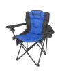 Silla plegable de campismo con portavasos azul / negro MCS002 Mendoza