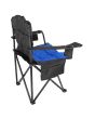Silla plegable de campismo con portavasos azul / negro MCS002 Mendoza