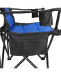 Silla plegable de campismo con portavasos azul / negro MCS002 Mendoza