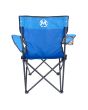 Silla plegable de campismo con portavaso azul MC-039 Mendoza