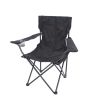Silla plegable de campismo con portavaso negra MC-038 Mendoza