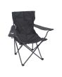 Silla plegable de campismo con portavaso negra MC-038 Mendoza
