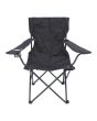 Silla plegable de campismo con portavaso negra MC-038 Mendoza