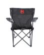 Silla plegable de campismo con portavaso negra MC-038 Mendoza