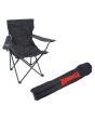 Silla plegable de campismo con portavaso negra MC-038 Mendoza