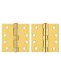 Bisagra 4" X 4" cabeza plana con perno fijo latón brillante 1457 Veker