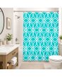 Cortina para baño decorativa verde con ganchos