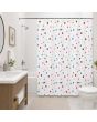 Cortina para baño decorativa blanca con ganchos de 180 x 180 cm