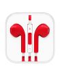Audífonos alámbricos rojos In-Ear con micrófono y control integrado