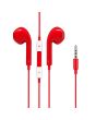 Audífonos alámbricos rojos In-Ear con micrófono y control integrado