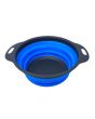 Colador plegable de silicón con asas Azul