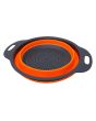 Colador plegable de silicón con asas Naranja