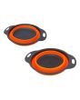 Colador plegable de silicón con asas Naranja
